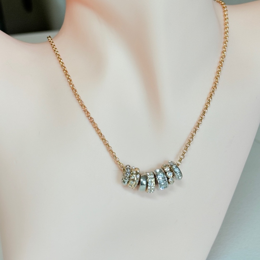Gold-Tone Crystal Bead Necklace